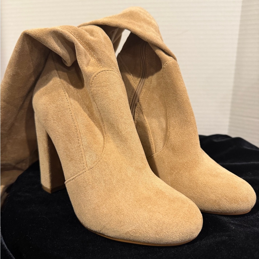 Tan Suede Women's Boots 7 over the knee Olivia Ferguson